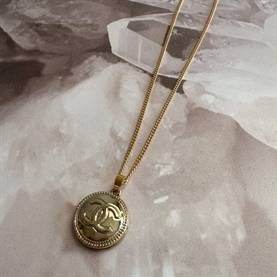 Vintage Treasures Halskæde M. Chanelknap, Guld